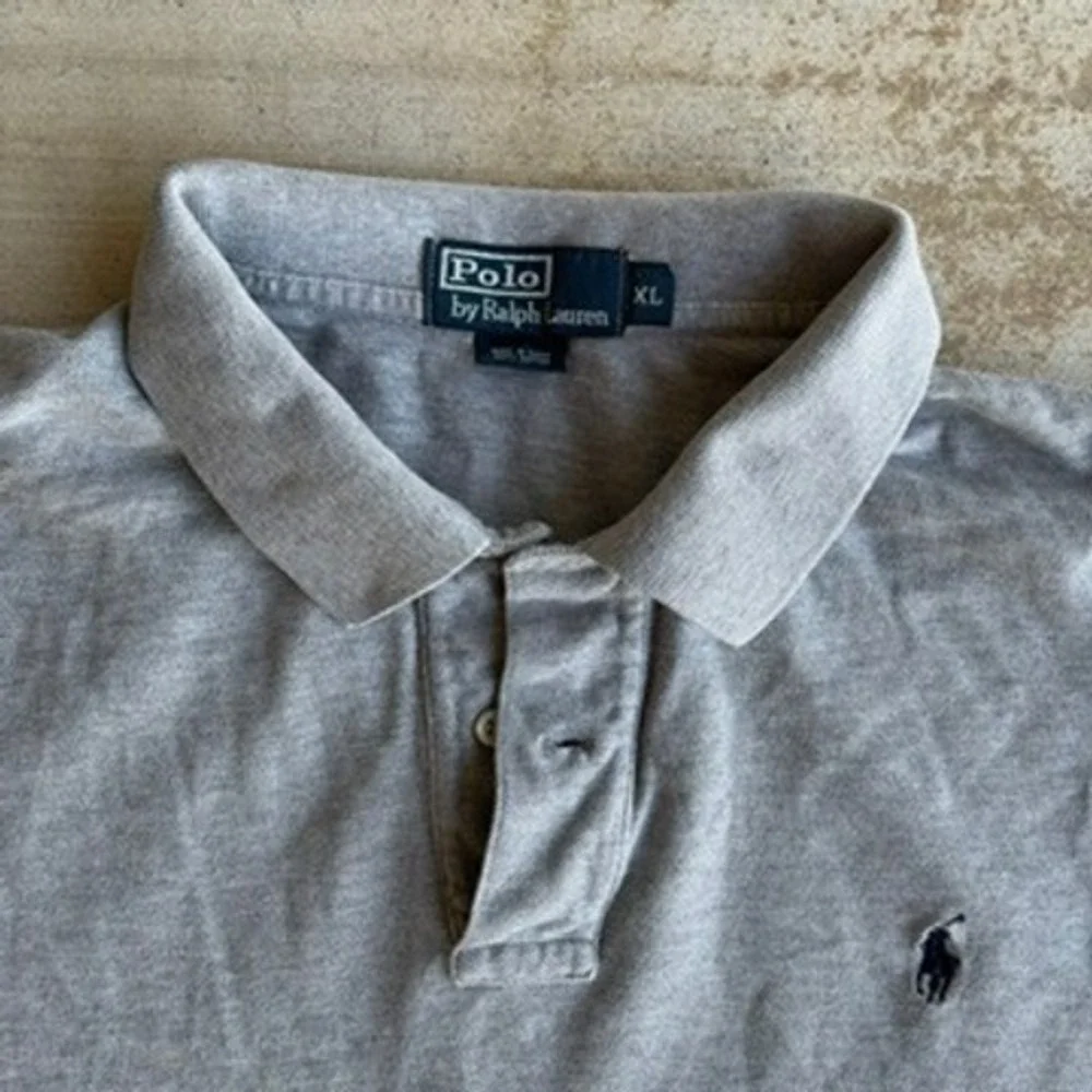 VTG Polo Ralph Lauren Golf Polo Shirt Men's XL Short Sleeve Gray Preppy Flaw